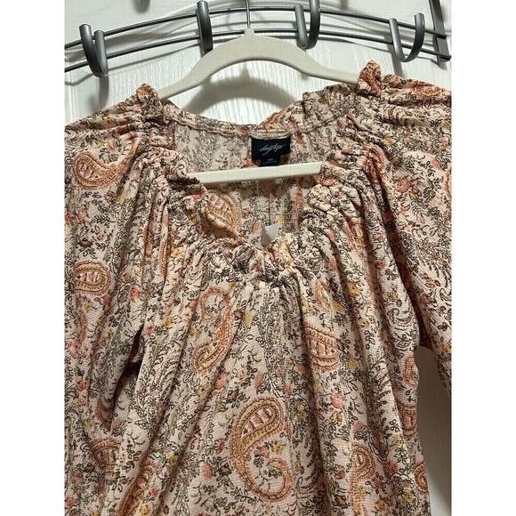 Buckle Daytrip floral blouse Women’s XS Ditzy Cottagecore Lightweight Boho Pink - Picture 2 of 15